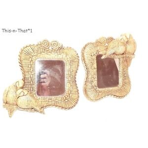 Vintage Homco Beige Plastic Wall Mirrors with Birds Set of two Wall Decor